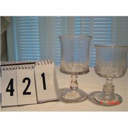 GOBLETS - (2) PRESSED GLASS