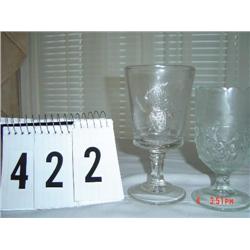 GOBLETS - (2) PRESSED GLASS