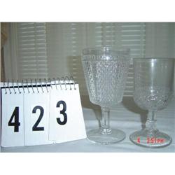 GOBLETS - (2) PRESSED GLASS