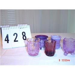 (5) TOOTHPICK HOLDERS - purple or lavendar