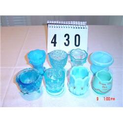 (8) TOOTHPICK HOLDERS - various colors of blue