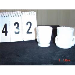 (2) TOOTHPICK HOLDERS - milkglass