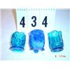 Image 1 : (3) TOOTHPICK HOLDERS - various blue glass