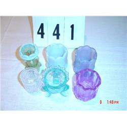 (6) TOOTHPICK HOLDERS - various colors