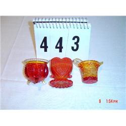 (3) TOOTHPICK HOLDERS - red