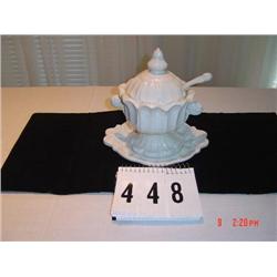 IRONSTONE COVERED SERVER W/ LADLE - 9"