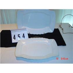 (2) JOHNSON BROS. IRONSTONE PLATTERS - 13 1/2" & 12 1/2" (some age spots)