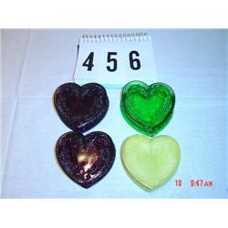 (3) DEGENHART heart shaped boxes, (1) heart shaped box unmarked
