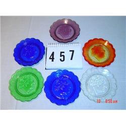 (6) "FIRST LADY OF GLASS - ELIZABETH DEGENHART" colored glass plates