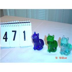 (3) GLASS OWLS - marked "M"