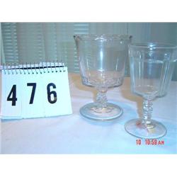 LARGE PRESSED GLASS VASE & GOBLET