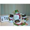 Image 1 : CHRISTMAS ITEMS - set of matching SNOWMAN teapot, cookie plate, creamer & sugar