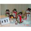 Image 1 : CHRISTMAS ITEMS - (5) various SNOWMAN lights and (1) small snow globe