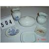 Image 1 : (3) IRONSTONE soap dishes - (2) IRONSTONE pitchers, (1) IRONSTONE COVERED OVAL DISH