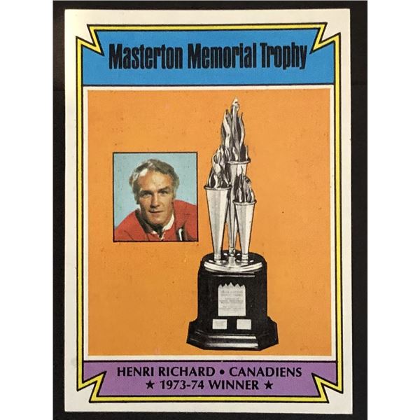 1974-75 TOPPS Henri Richard AW (HOF)