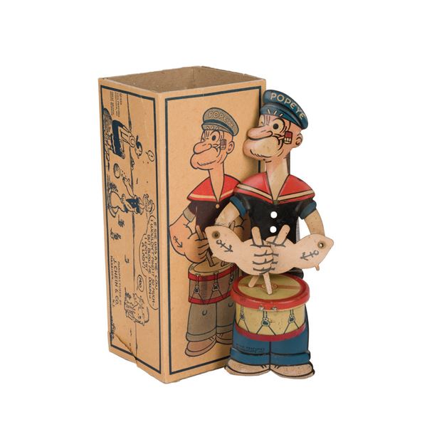 A Rare Drumming Popeye Sparkling Toy.