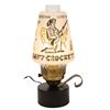 Image 1 : A Davy Crockett Brass and Glass Electric Lamp.