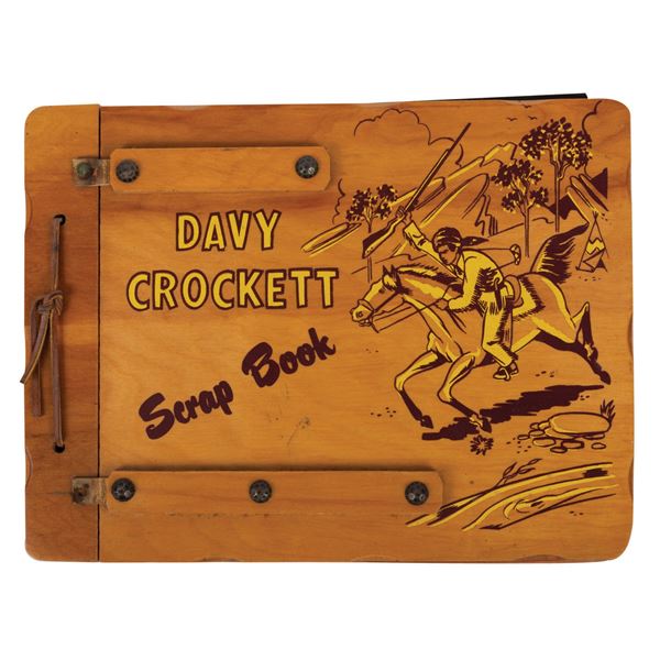 A Davy Crockett Wooden Scrap Book.