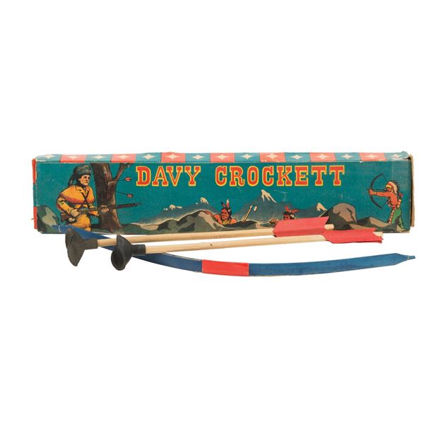 A Davy Crockett Bow Toy and Box.