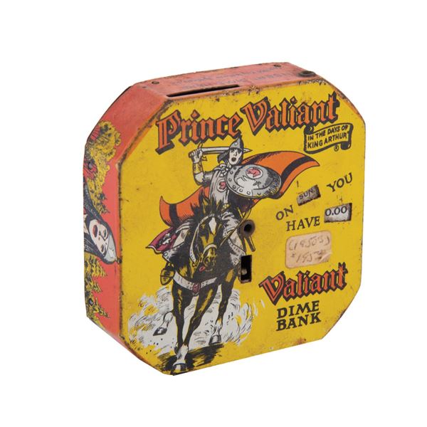 Prince Valiant Tin Litho Dime Bank.