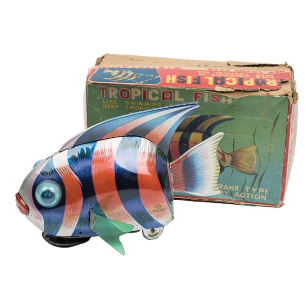 Tropical Fish Crank Type Tin Toy.