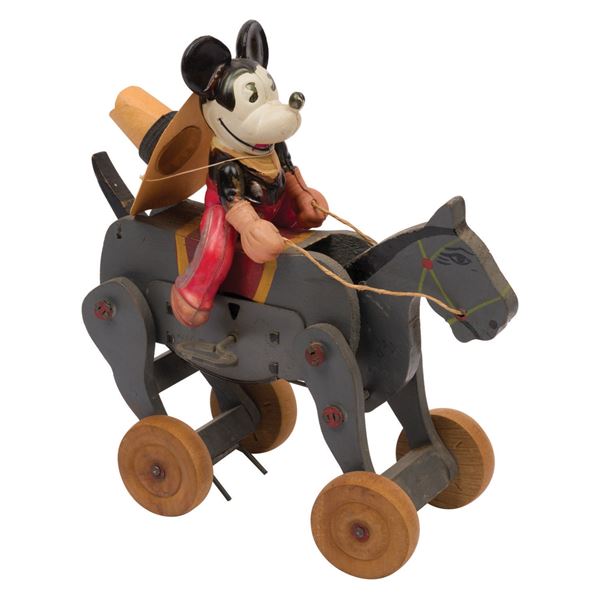 Cowboy Mickey Mouse on Horse Wind-Up Toy.
