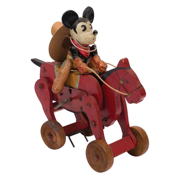Cowboy Mickey Mouse on Horse Wind-Up Toy.