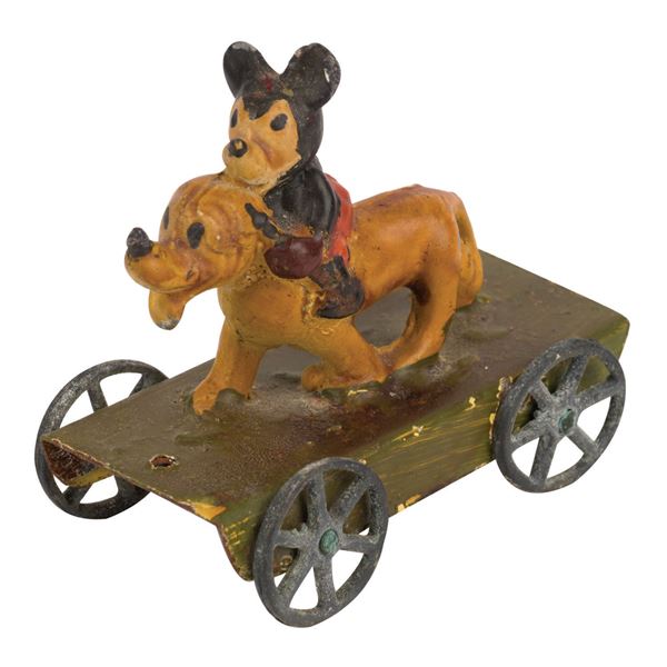 A Rare Mickey & Pluto Metal Toy.