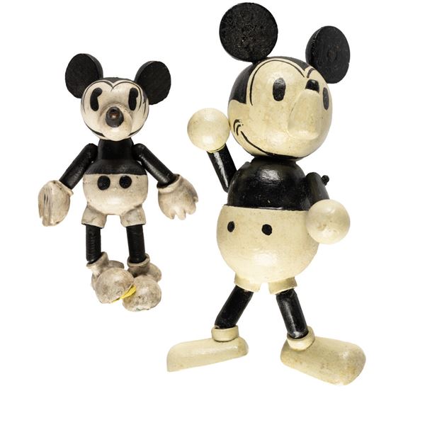 A Pair of Mickey Mouse Wooden Toys.