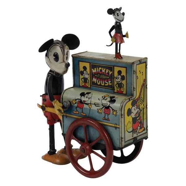 Mickey Mouse Organ Grinder Wind-Up Toy.