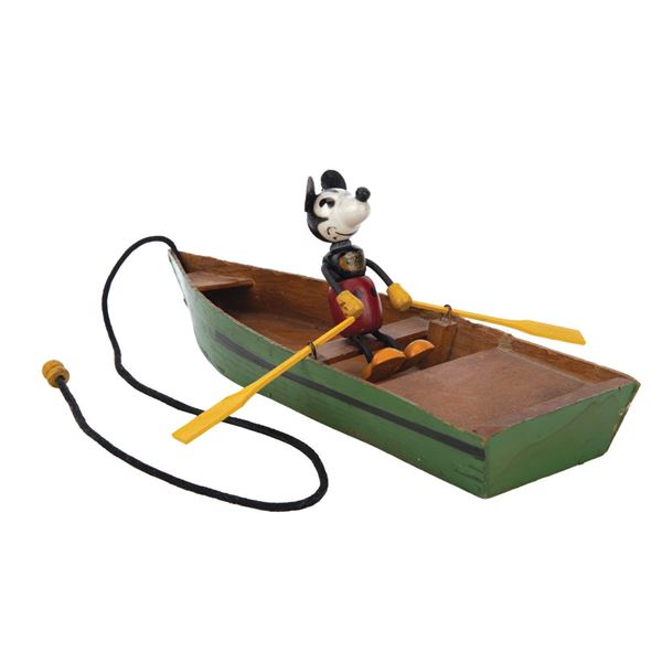A Rare Mickey Mouse Fun-E-Flex Rowboat.
