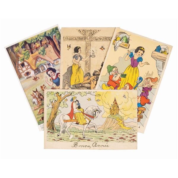 A Set of (4) Snow White Postcards.