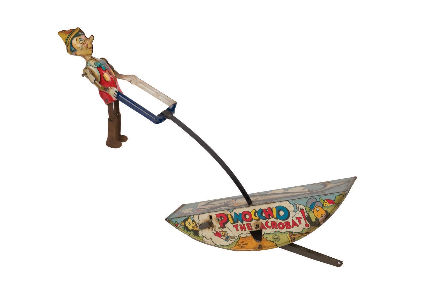 A Marx Pinocchio the Acrobat WindUp Tin Toy.