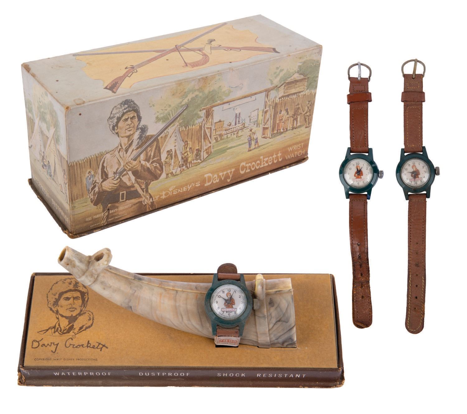 Discjocket Watch A Collection of (3) Disney's Davy Crockett Watches.