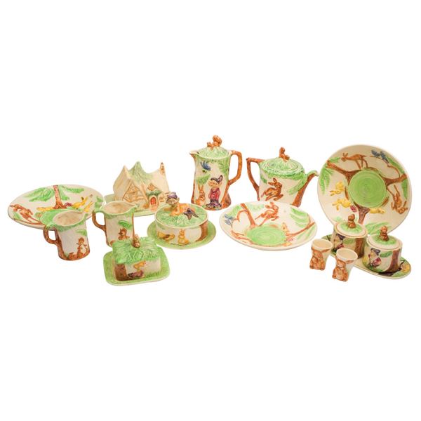 A Wade Heath 15-Piece Snow White Tea Set.