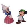 Image 1 : Brave Little Tailor Mickey & Minnie Ceramic Figurines.