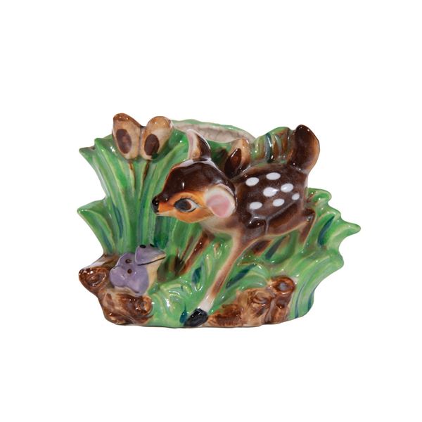 A Bambi Figural Ceramic Vase.