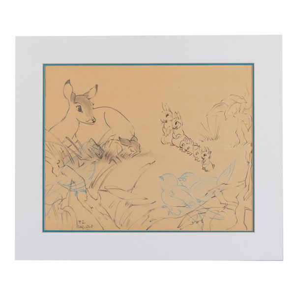 An Original Layout Drawing From "Bambi."