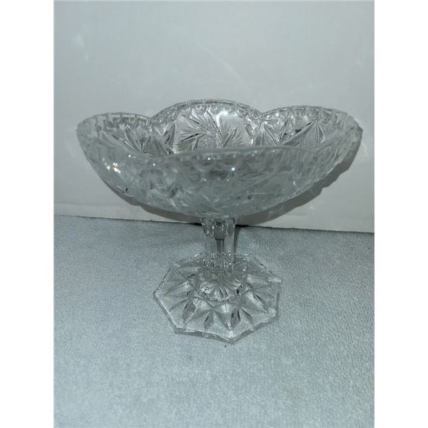 PINWHEEL CRYSTAL FOOTED CANDY DISH