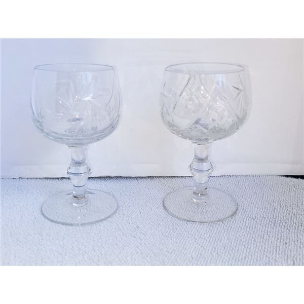 LOT OF 2 EMBASSY RED WINE CRYSTAL GLASSES