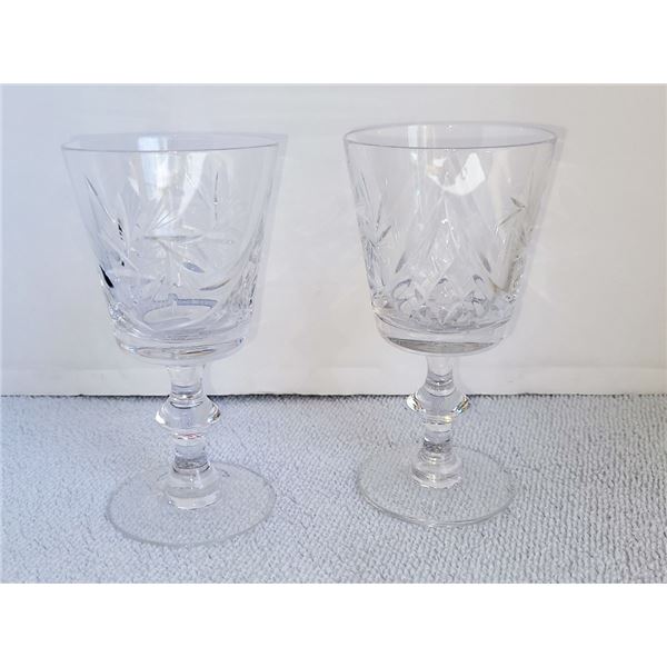 LOT OF 2 SHERRY CRYSTAL GLASSES