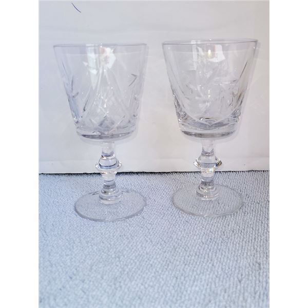 LOT OF 2 SHERRY CRYSTAL GLASSES