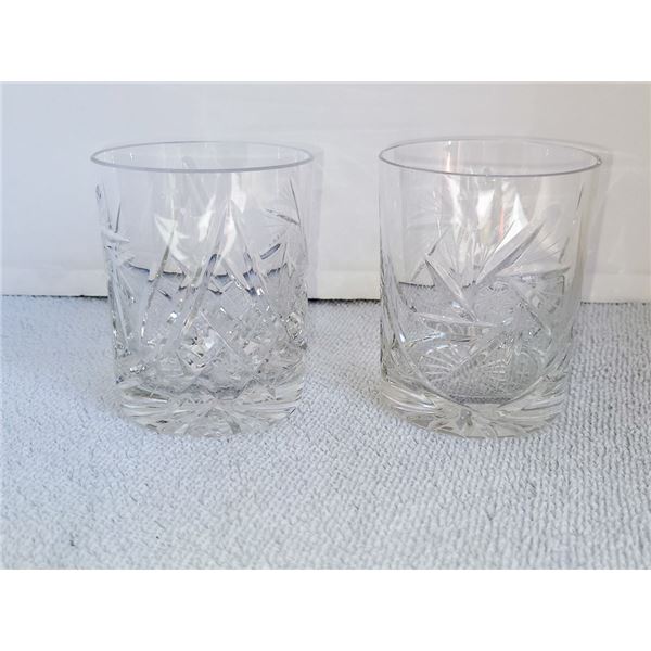 LOT OF 2 LOWBALL CRYSTAL GLASSES