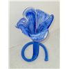 Image 2 : BLUE MURANO GLASS FLOWER VASE