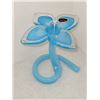 Image 1 : LIGHT BLUE MURANO GLASS FLOWER VASE