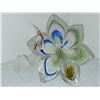 Image 1 : BEUAITFUL BLUE GREEN MURANO GLASS FLOWER VASE