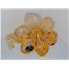 Image 1 : DAY LILY ORANGE MURANO BLOWN GLASS FLOWER VASE