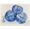 Image 1 : PRETTY BLUE GREEN SPARKLE TRILLIAM MURANO GLASS FLOWER VASE