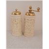 Image 1 : STUNNING DECORATIVE ITALIAN SALT SHAKER AND PEPPER GRINDER