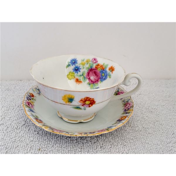 MADE IN OCCUPIED JAPAN CHERRY CHINA TEA CUP AND SAUCER